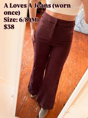 A Loves A Flare Jeans - Women's High-Rise Wide Leg in Deep Plum